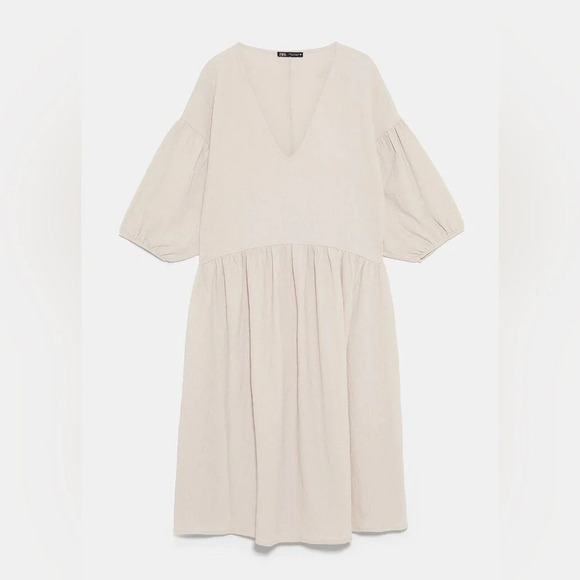 ZARA Voluminous textured weave dress - Picture 5 of 10